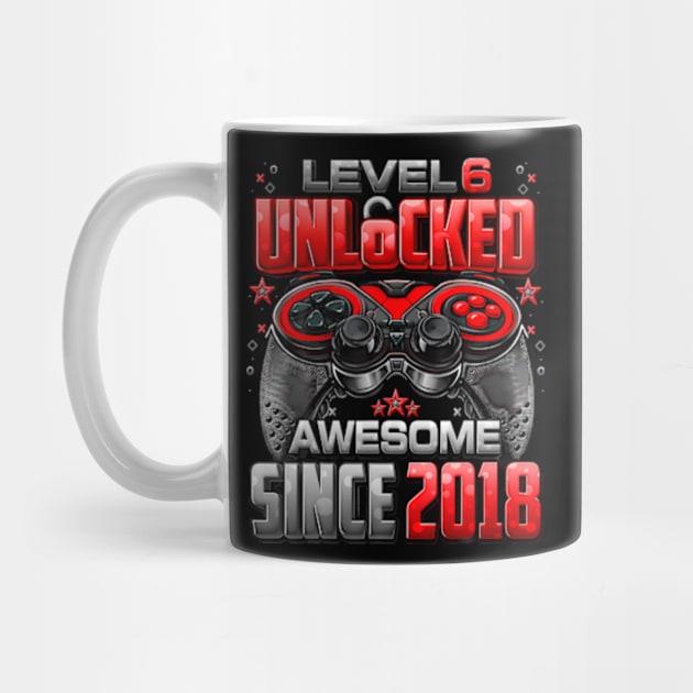 Level 6 Unlocked Awesome Since 2018 6Th Birthday Kids Gaming by Zoe Hill Autism